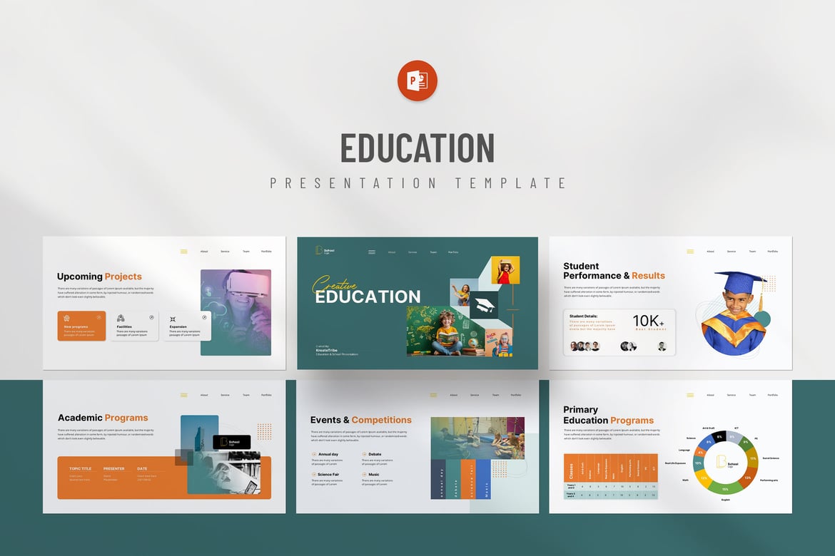 Template Presentasi PowerPoint Pendidikan yang Modern dan Menarik