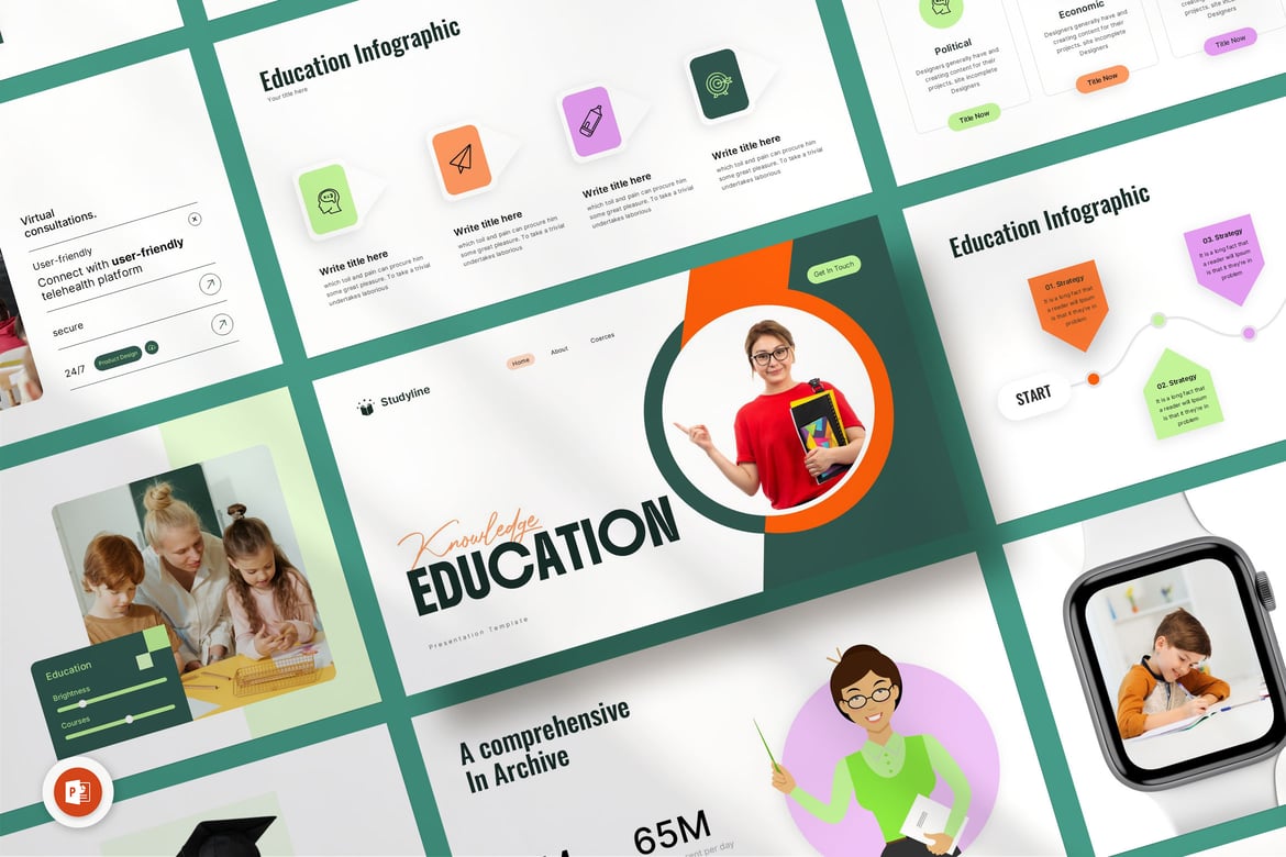 Template Presentasi PowerPoint Pendidikan Modern