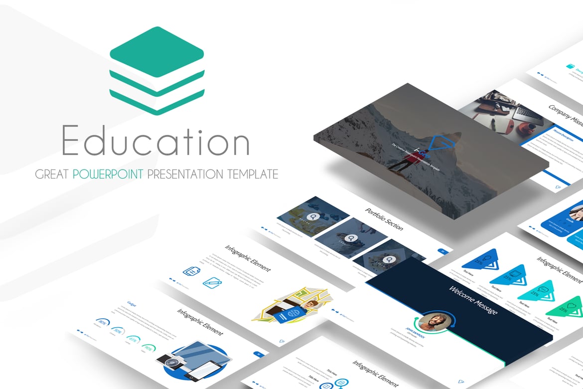 Template Presentasi Pendidikan - PowerPoint Kreatif dan Minimalis