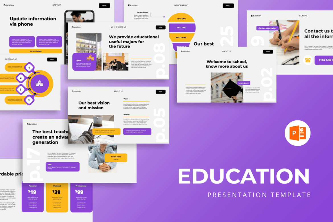 Template Powerpoint Pendidikan yang Modern dan Profesional