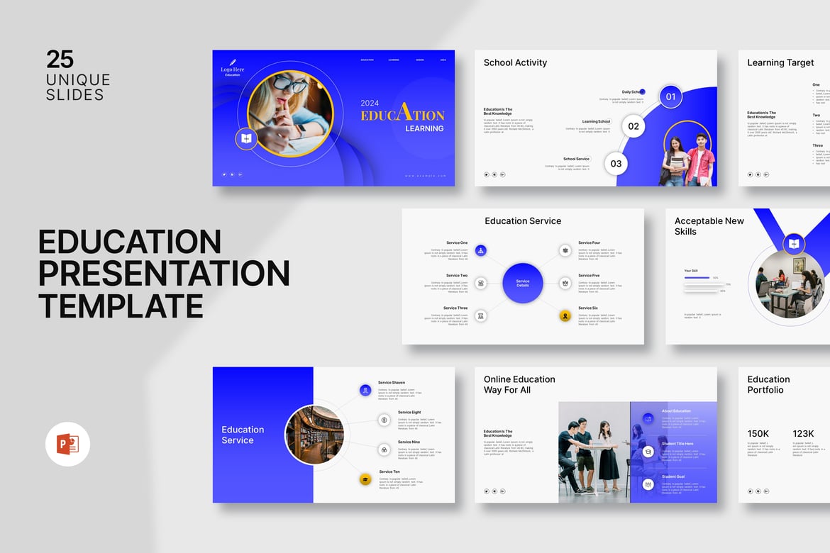 Template PowerPoint Pendidikan yang Elegan dan Profesional