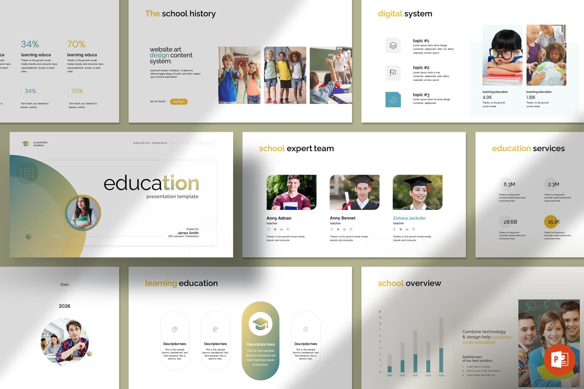 Template Presentasi PowerPoint Kreatif untuk Pendidikan