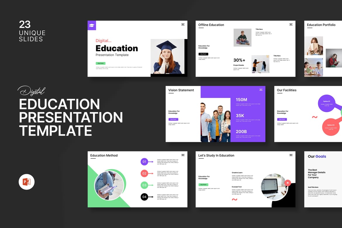 Template PowerPoint Pendidikan yang Elegan dan Fungsional