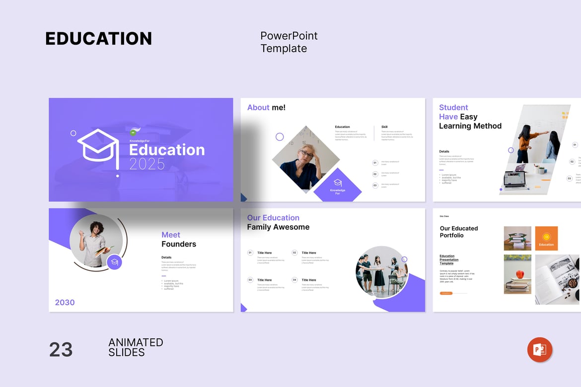 Template PowerPoint Pendidikan yang Elegan dan Fungsional