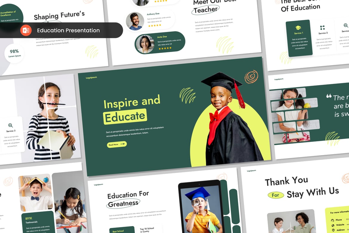Template Presentasi Pendidikan PowerPoint Modern dan Profesional