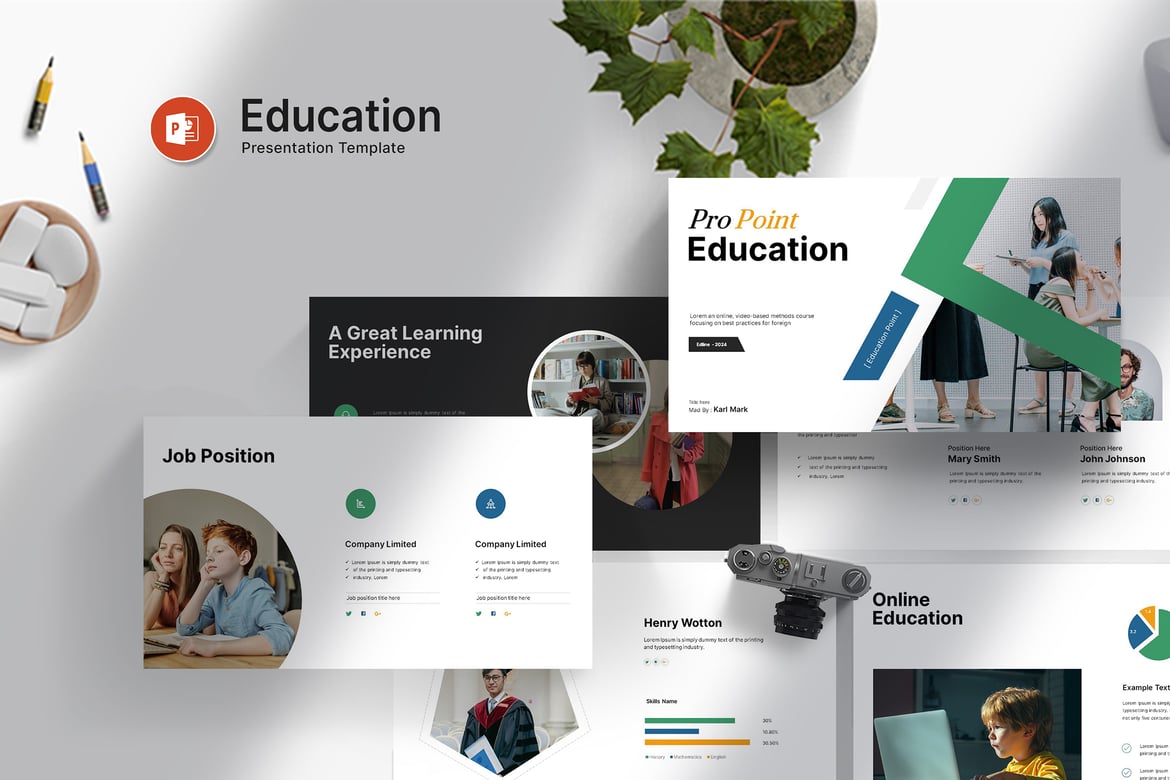 Template Presentasi PowerPoint Pendidikan Pro Point yang Menarik