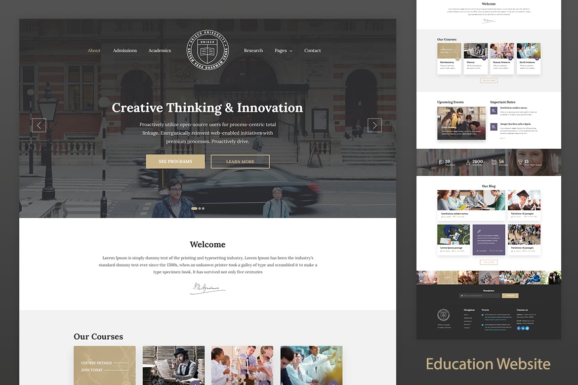 Template Website Pendidikan Responsif — Unisco