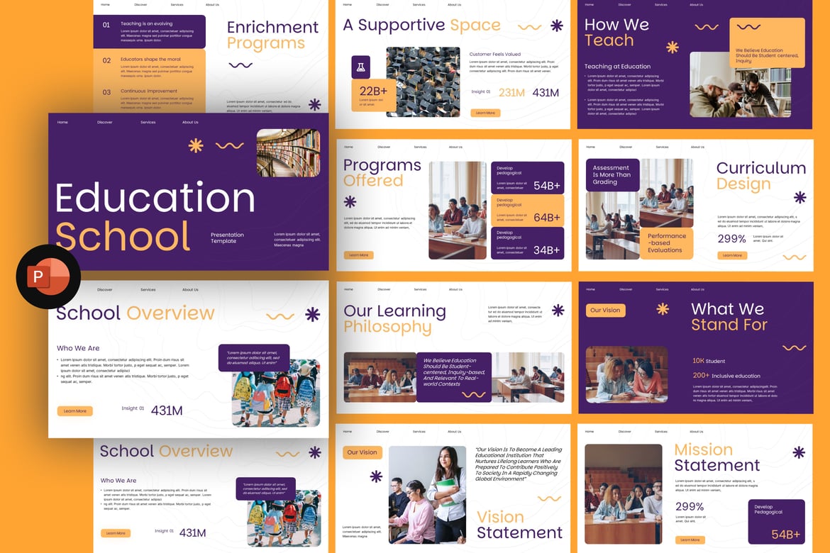 Template Presentasi PowerPoint Pendidikan yang Modern dan Profesional