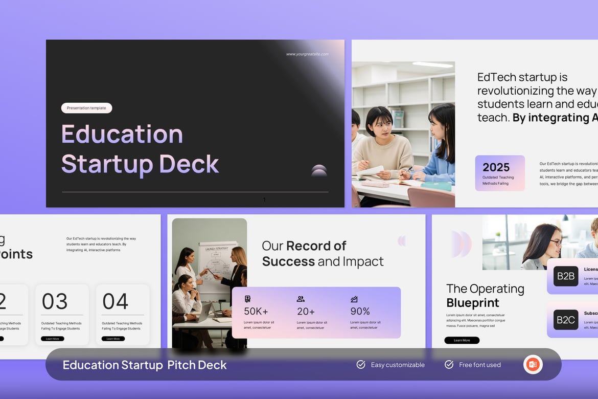 Template Presentasi PowerPoint untuk Startup Edtech yang Menarik