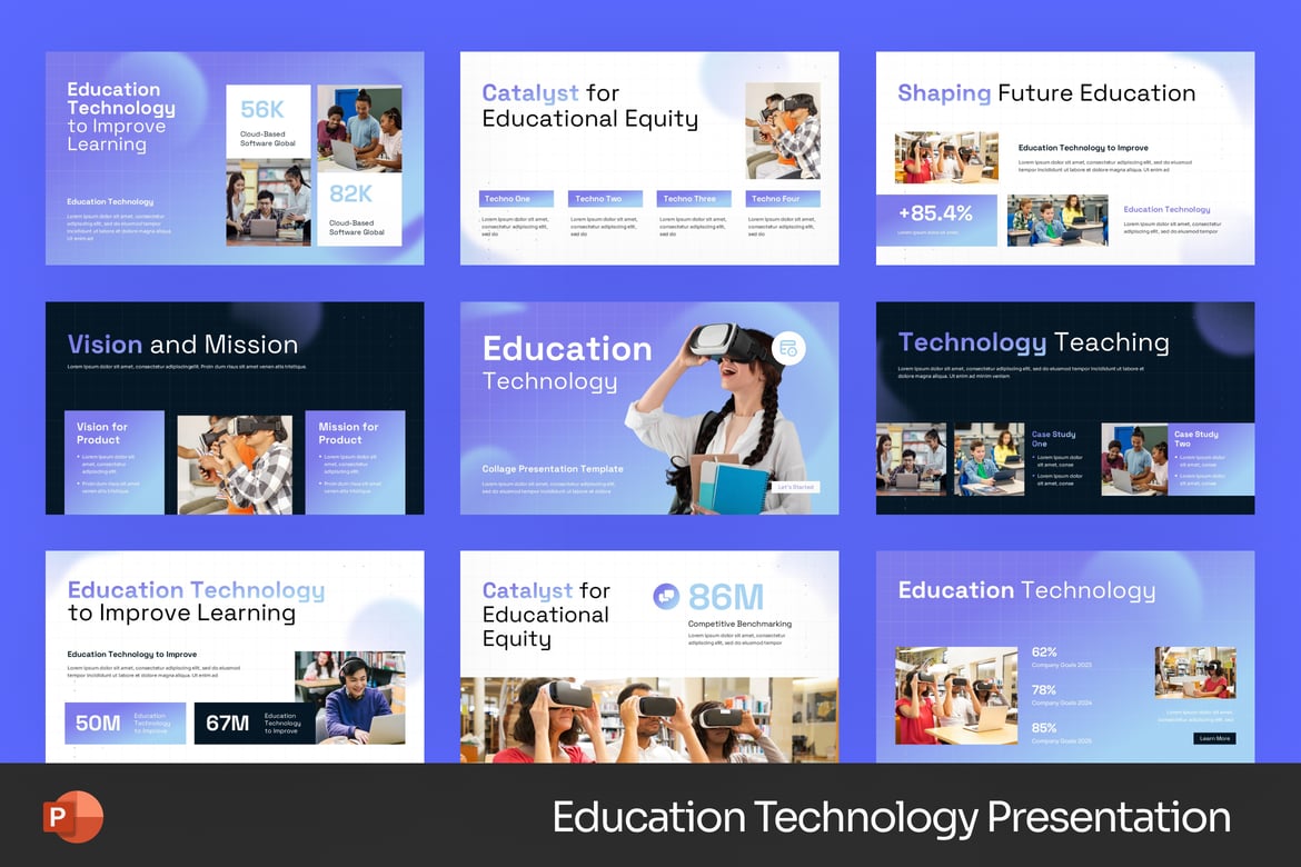 Template Presentasi PowerPoint Teknologi Pendidikan yang Modern dan Profesional