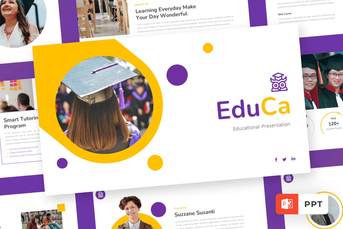 Template Powerpoint Universitas Educa - Desain Modern dan Profesional