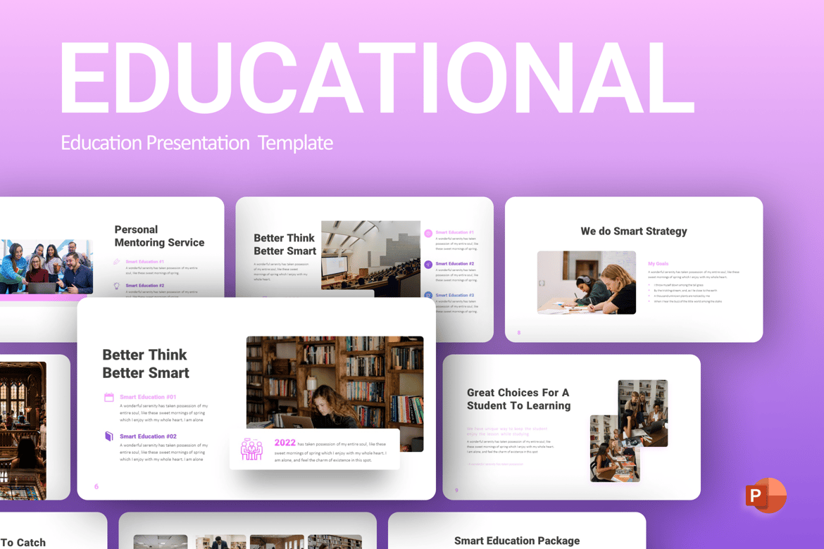 Template PowerPoint Minimalis Ungu untuk Presentasi Pendidikan