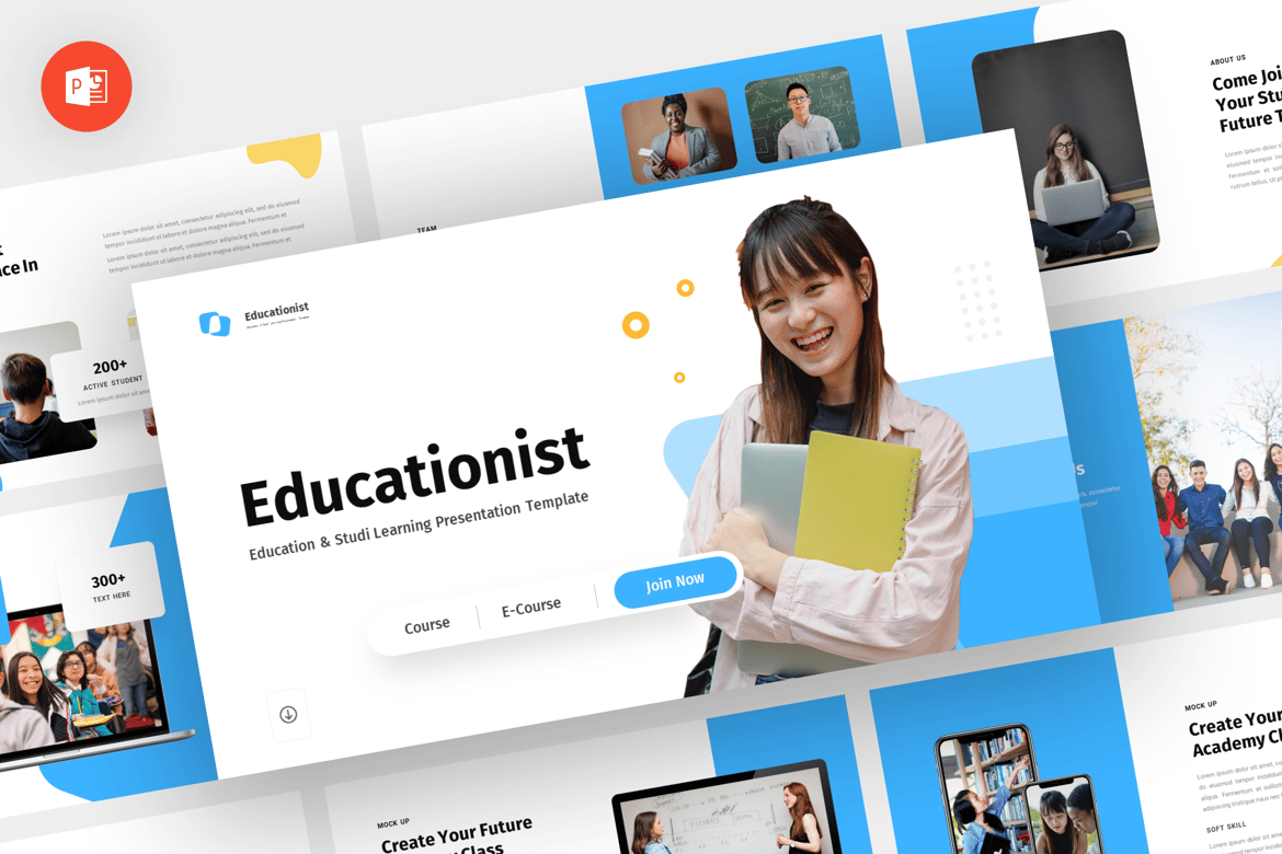 Template Powerpoint Pendidikan - Educationist yang Modern dan Profesional