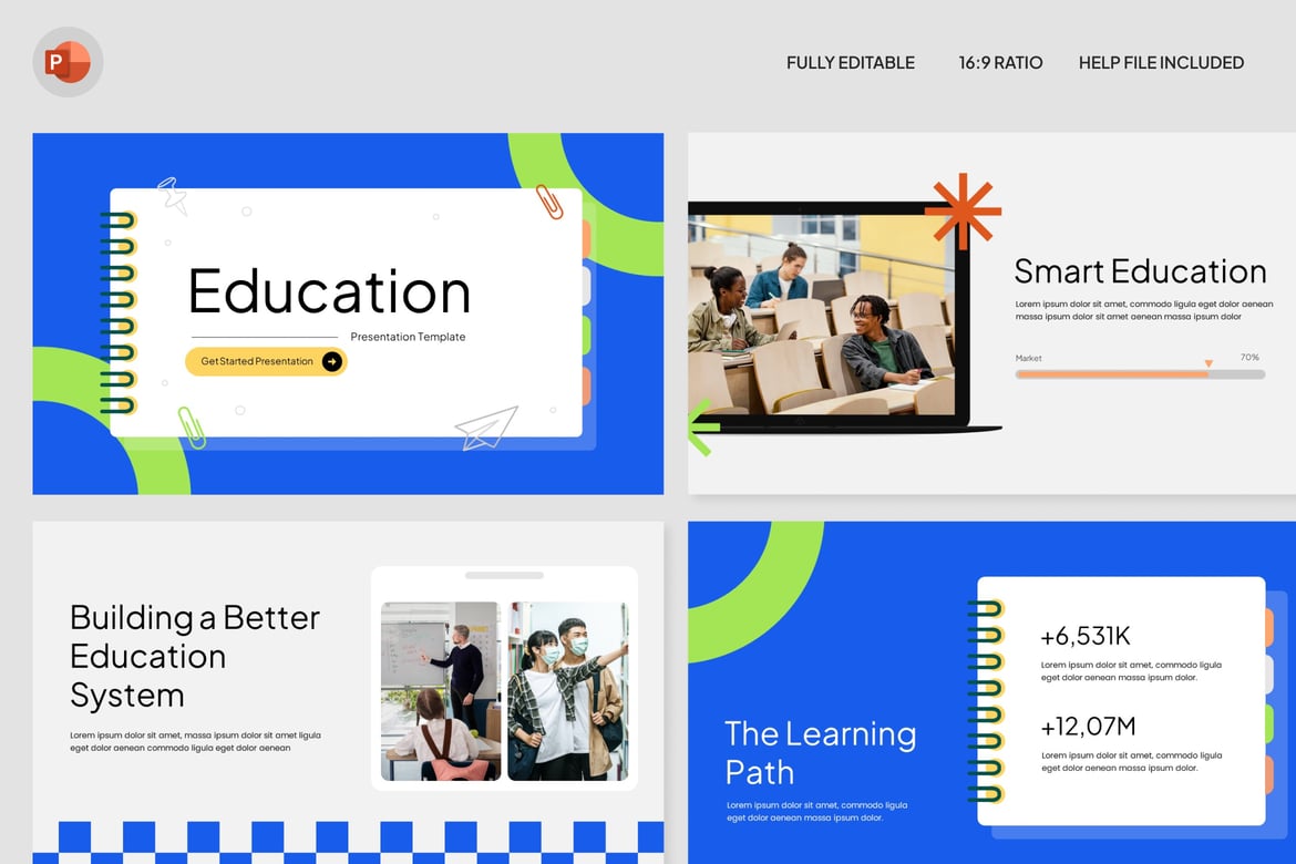 Template PowerPoint Pendidikan Modern untuk Presentasi Efektif