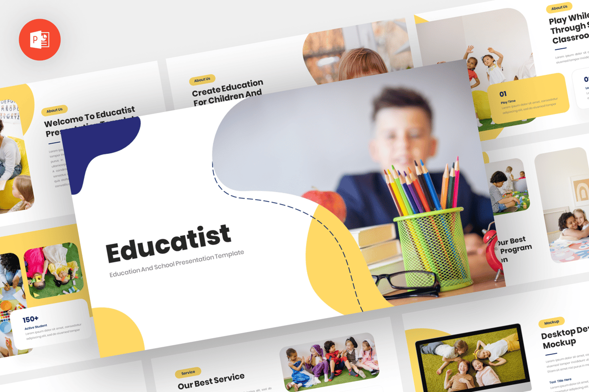 Template Presentasi Edukatif - Educatist PowerPoint yang Modern dan Profesional