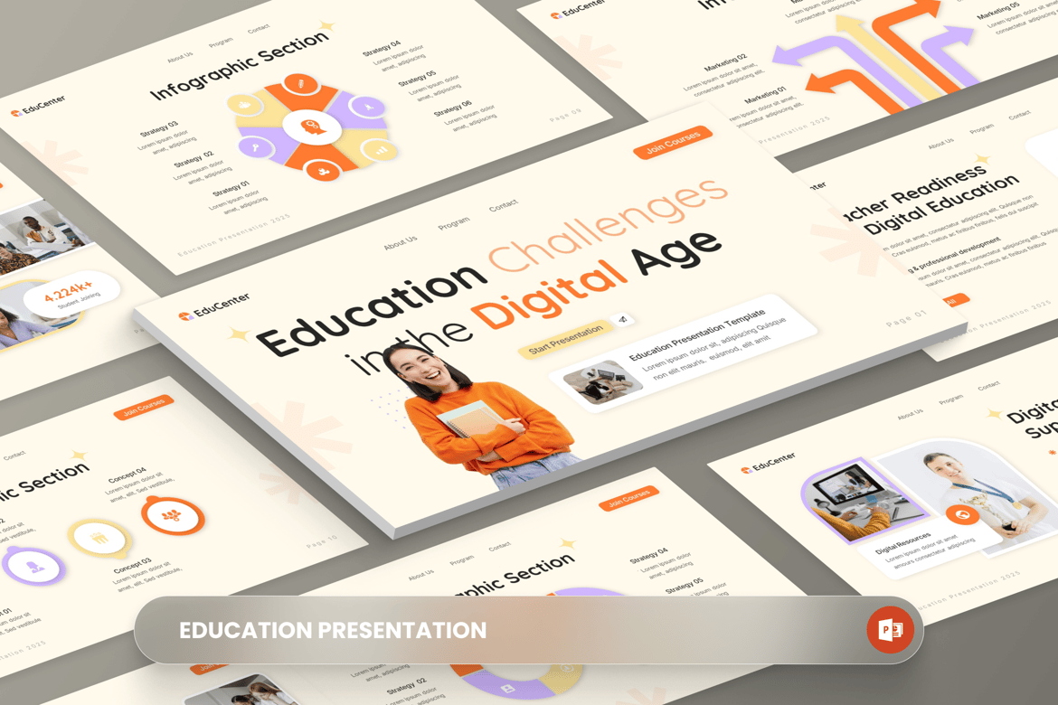 EduCenter - Template Presentasi PowerPoint untuk Pendidikan yang Menarik