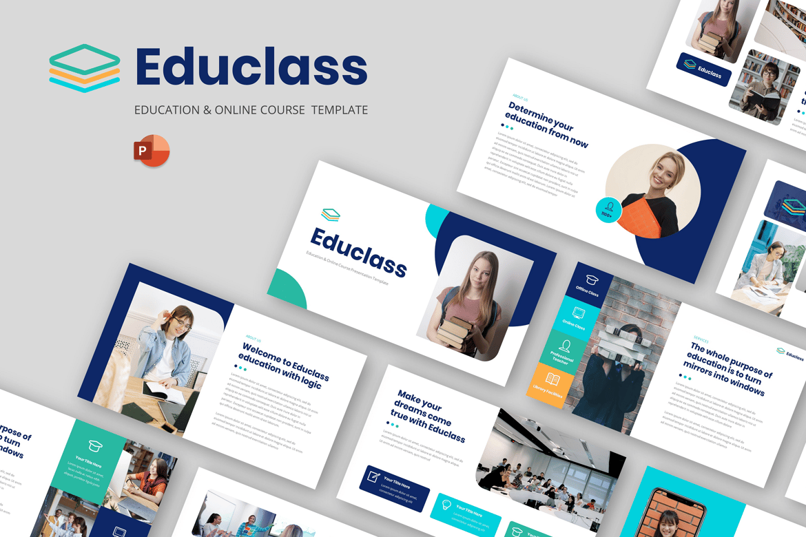 Educlass - Template Presentasi PowerPoint untuk Pendidikan dan Kursus Online
