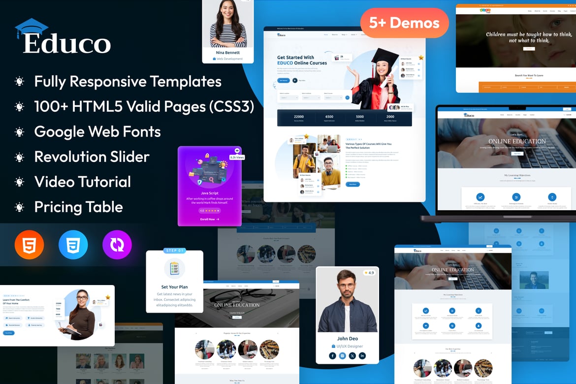 Educo - Template Website E-Learning untuk Pendidikan yang Menarik
