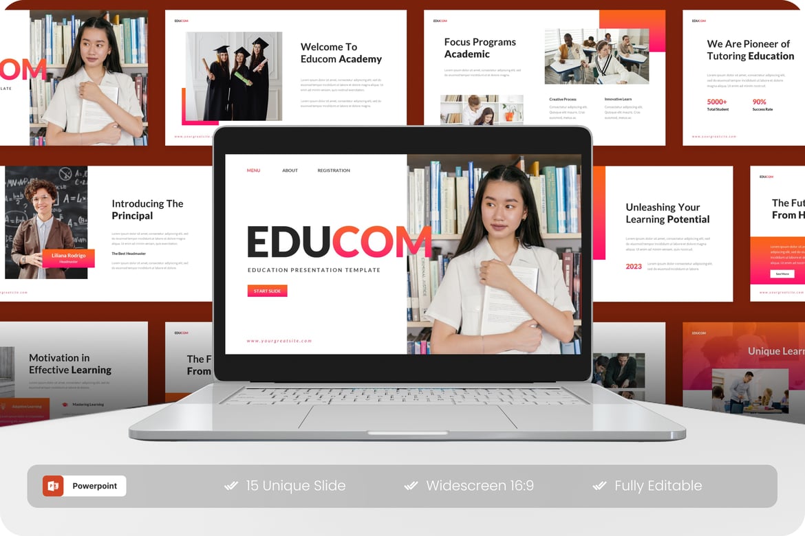 Educom - Template Presentasi PowerPoint untuk Pendidikan yang Menarik
