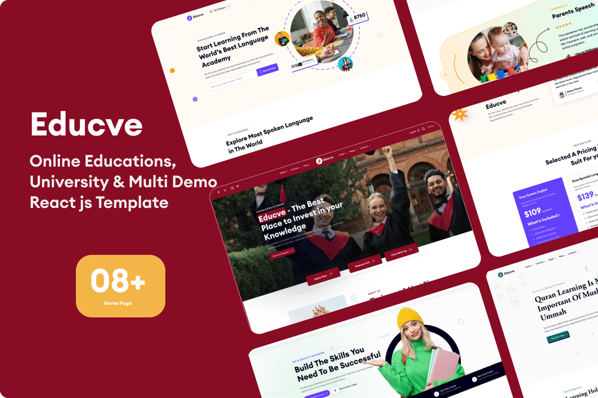 Template Website Edukasi Terbaik - Educve-University untuk Kursus Online dan Edukasi Multi Demo