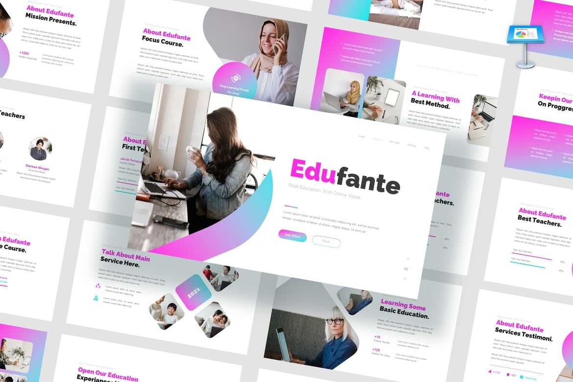Edufante - Template PowerPoint Presentasi Online yang Kreatif dan Serbaguna