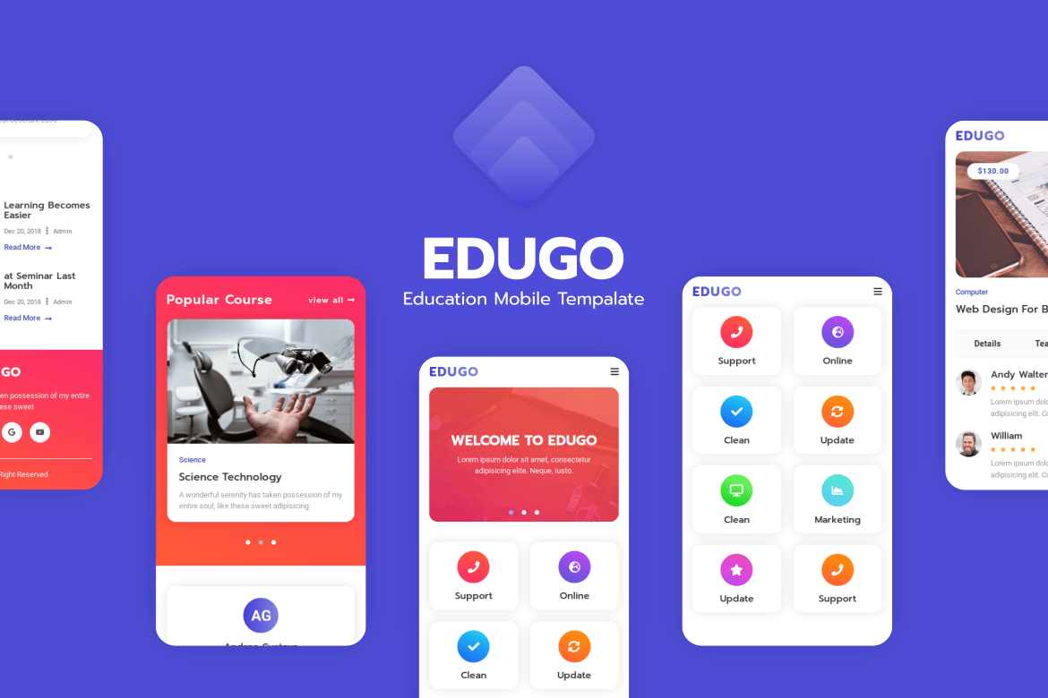 Edugo - Template Website Pendidikan Mobile yang Menarik
