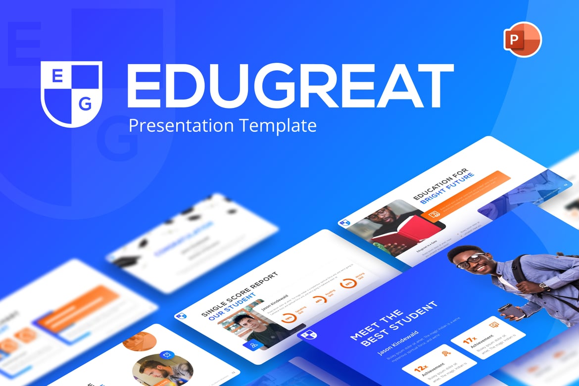 Template Presentasi Edugreat Modern untuk PowerPoint yang Menarik