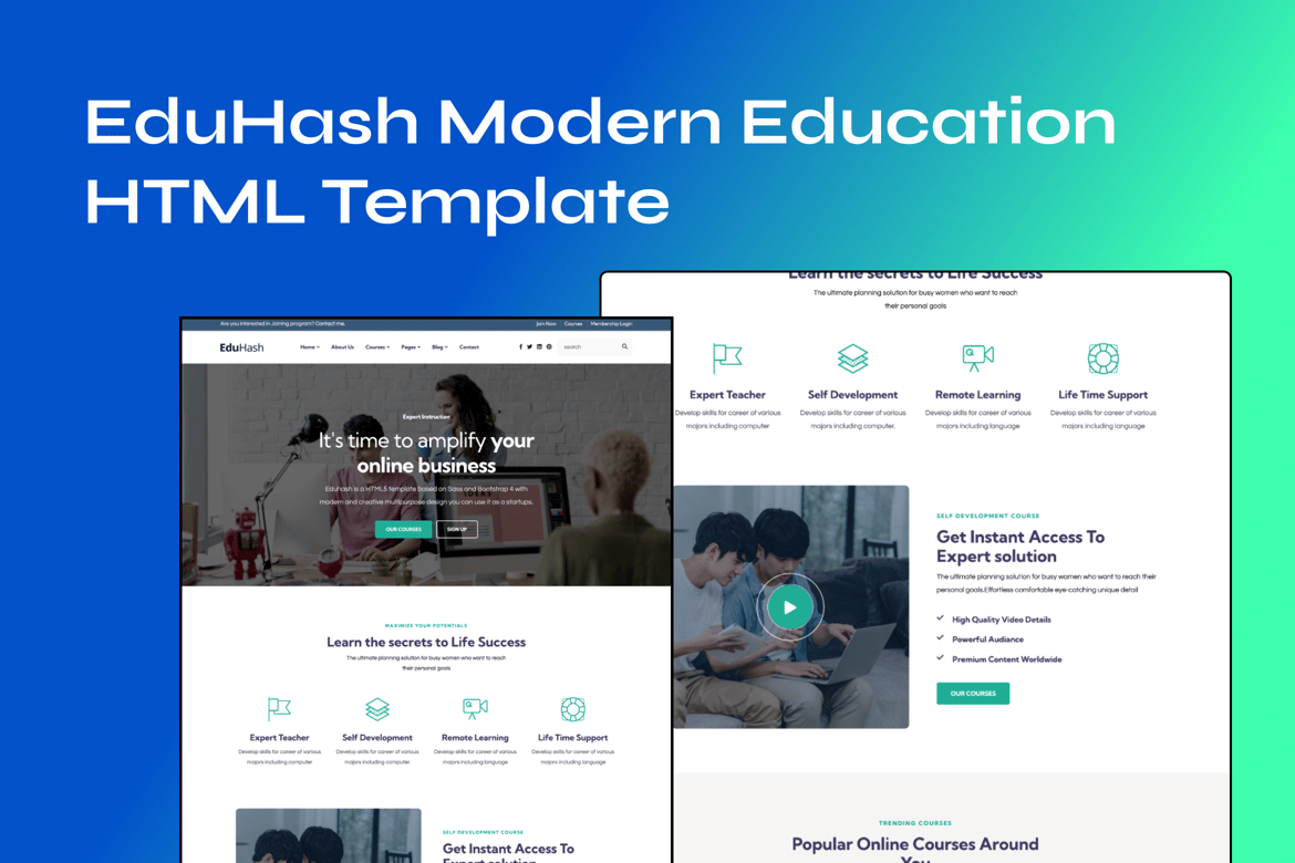 EduHash - Template Website LMS Pendidikan yang Responsif dan Modern
