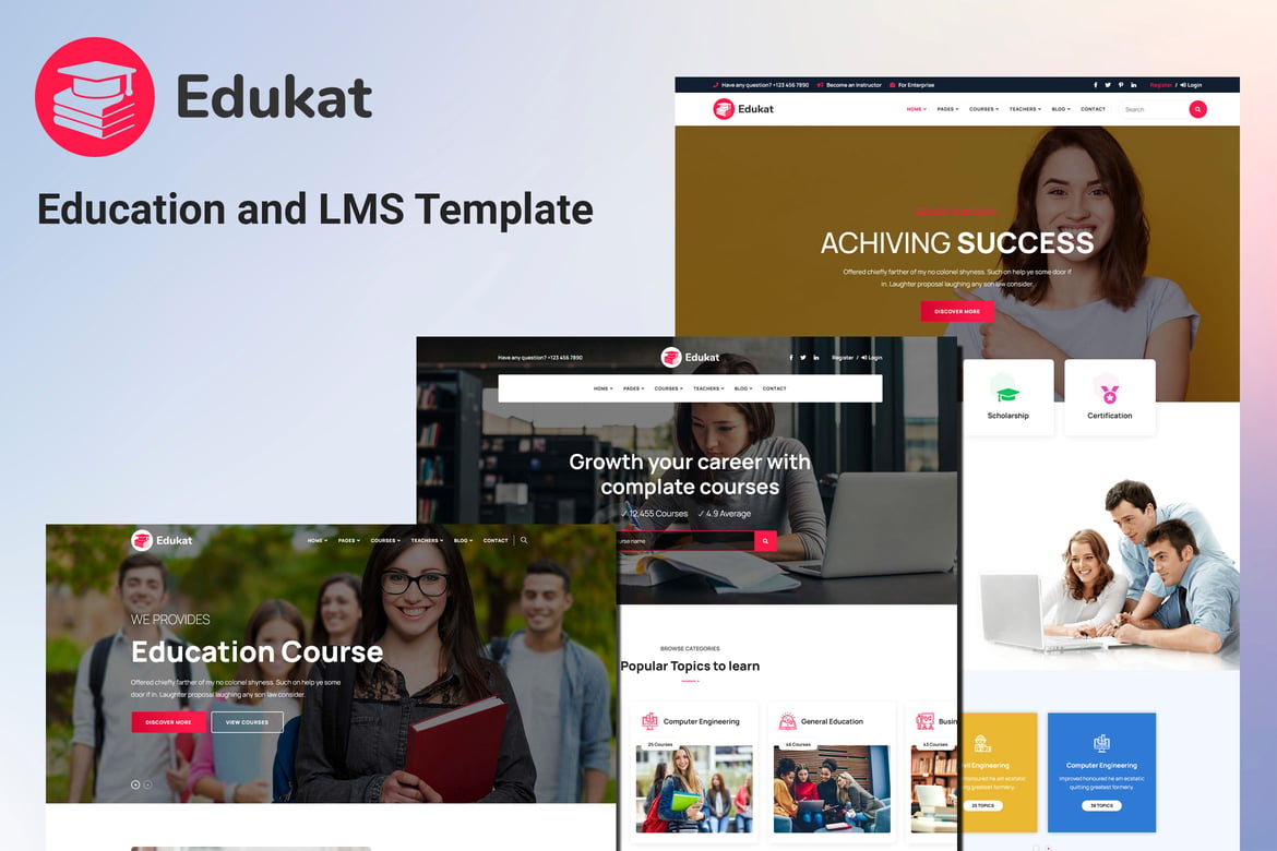 Edukat – Template Website Pendidikan & Kursus Online yang Modern