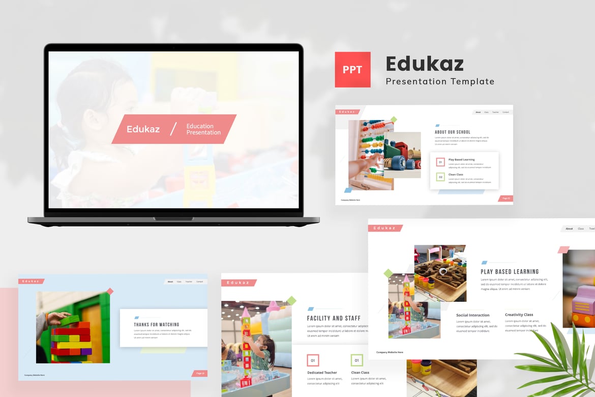 Template PowerPoint Edukaz untuk TK yang Menarik dan Profesional