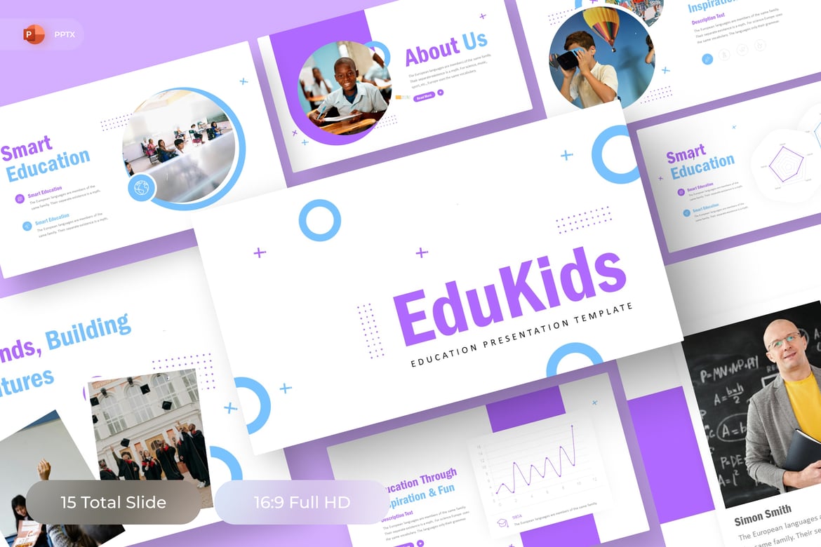 Template PowerPoint EduKids - Meningkatkan Presentasi Pendidikan Anda