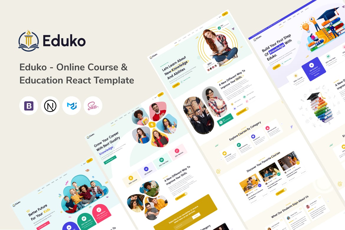Eduko - Template Website Kursus Online dan Pendidikan Berbasis Next.js