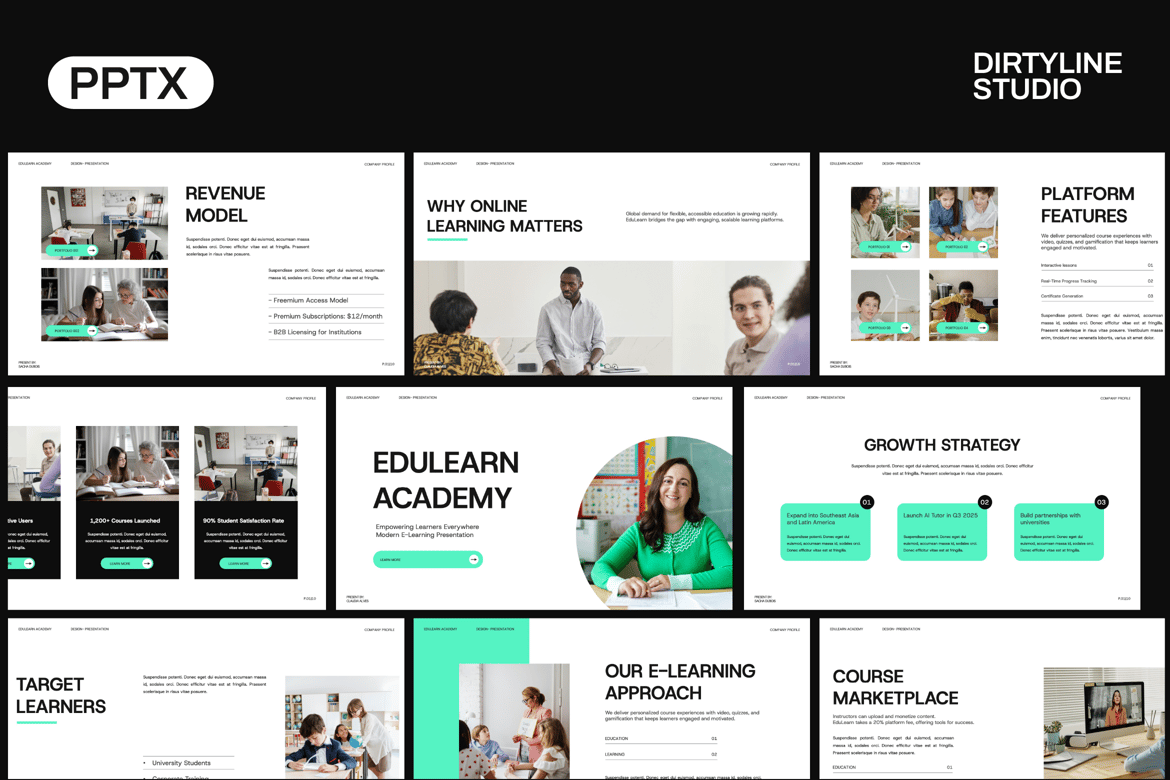 Template Presentasi EduLearn Academy untuk Pembelajaran Modern