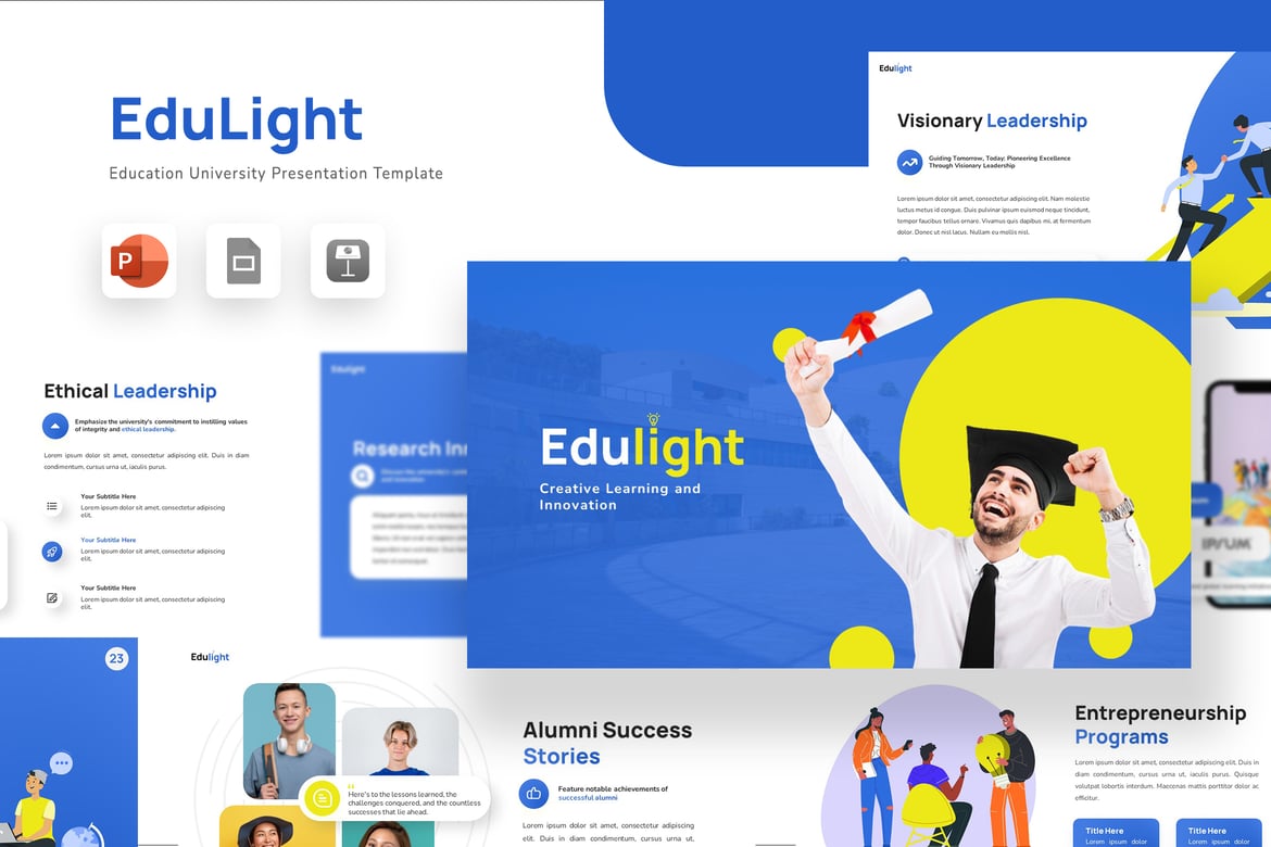 Template Presentasi Powerpoint EduLight yang Menawan