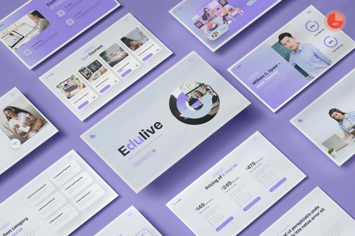 Template Presentasi PowerPoint Edulive yang Menarik dan Profesional