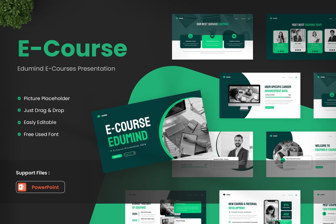 Template Presentasi Powerpoint Edumind untuk E-Courses