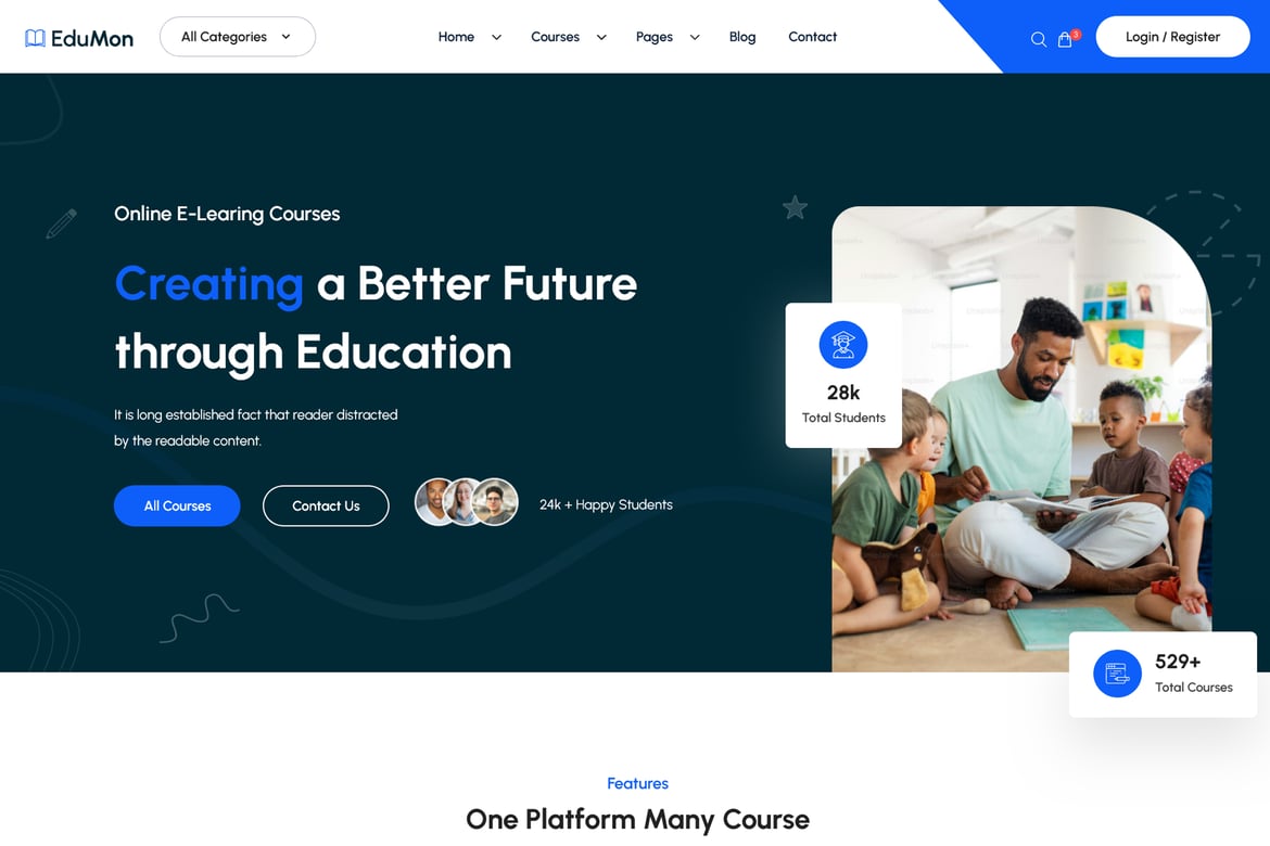 Edumoon - Tema WordPress LMS Terbaik untuk Pendidikan dengan Dukungan RTL