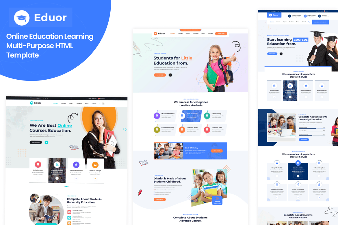 Eduor - Template Website Pendidikan Online Serbaguna yang Modern