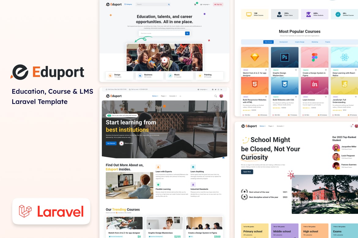 Eduport - Template Website LMS Laravel 12 untuk Pendidikan dan Kursus