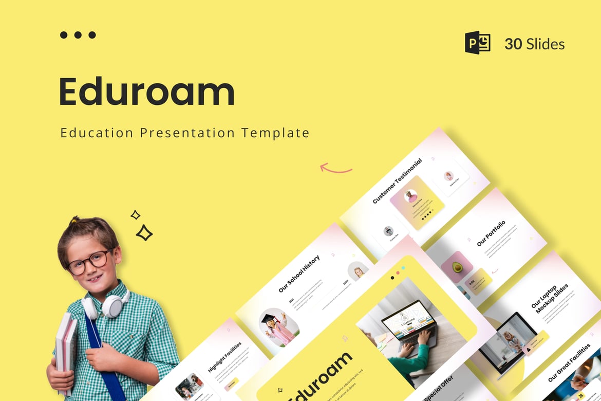 Template PowerPoint Eduroam - Presentasi Pendidikan Online yang Mengesankan
