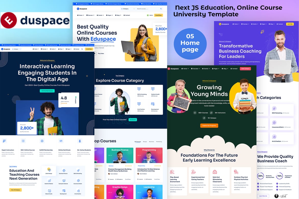 Eduspace – Template Website Pendidikan dan Kursus Berbasis Next JS