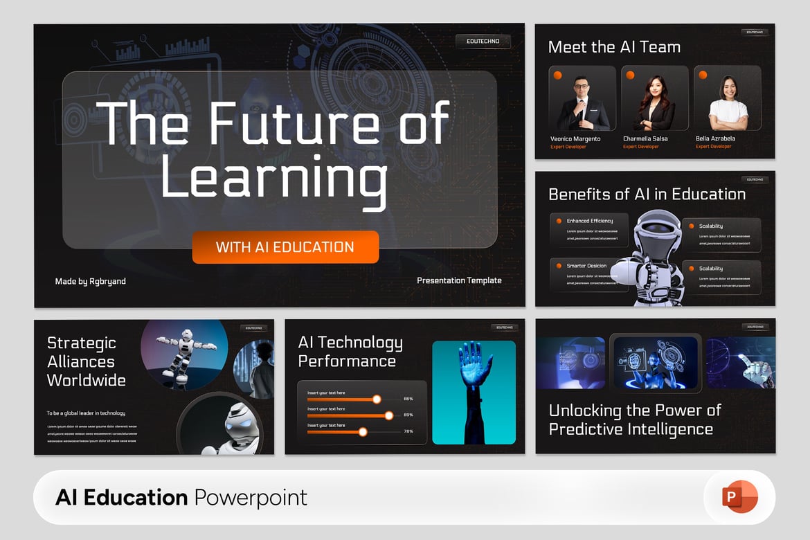 Edutechno - Template Presentasi AI yang Profesional