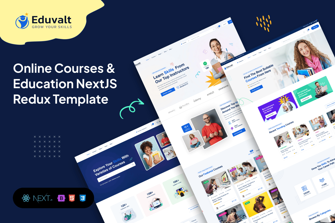 Eduvalt - Template Website Kursus Online & Pendidikan yang Modern