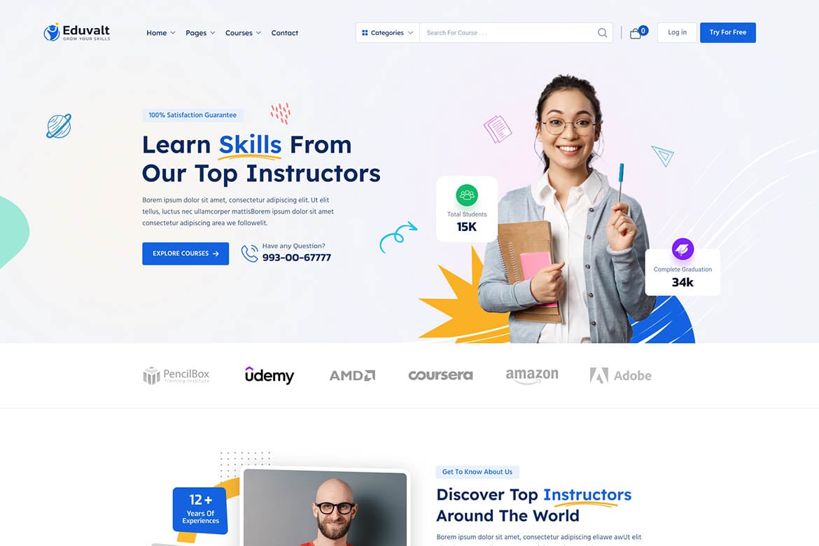 Eduvalt - Tema WordPress Modern untuk Kursus Online dan Pendidikan