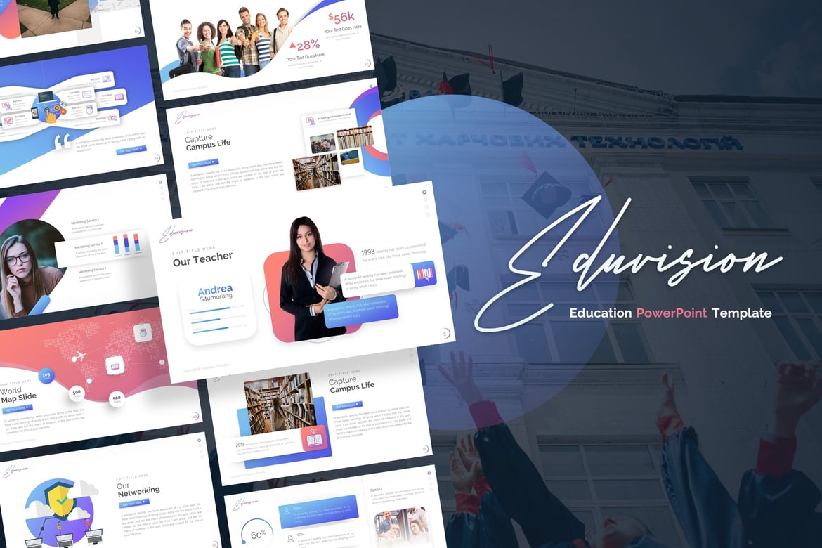 Template Powerpoint Eduvision - Solusi Presentasi Pendidikan yang Menarik