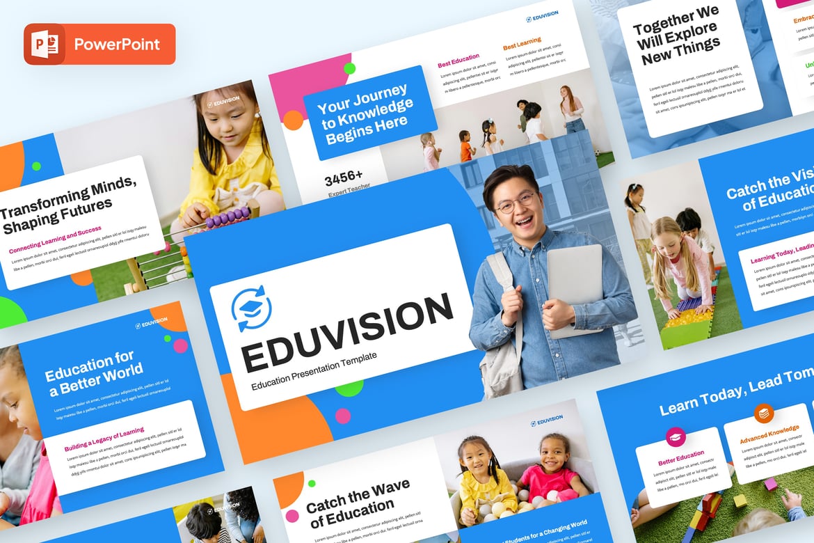 Template PowerPoint Eduvision - Presentasi Profesional untuk Semua Kebutuhan
