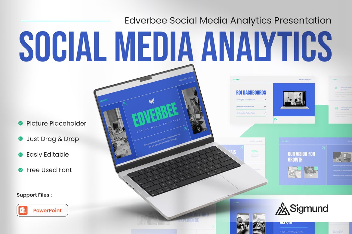 Template Presentasi Powerpoint Edverbee untuk Analisis Media Sosial
