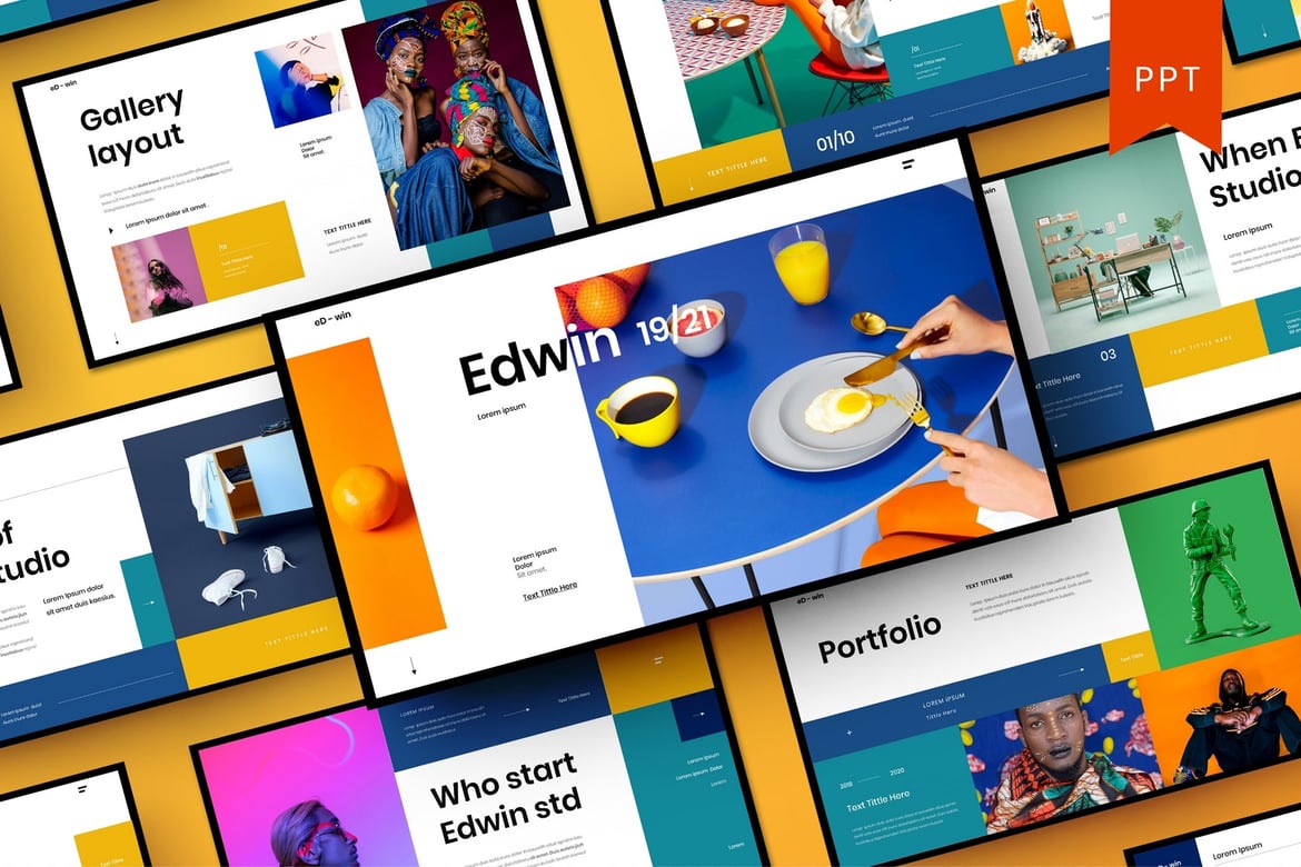 Template PowerPoint Bisnis Edwin yang Menarik dan Profesional