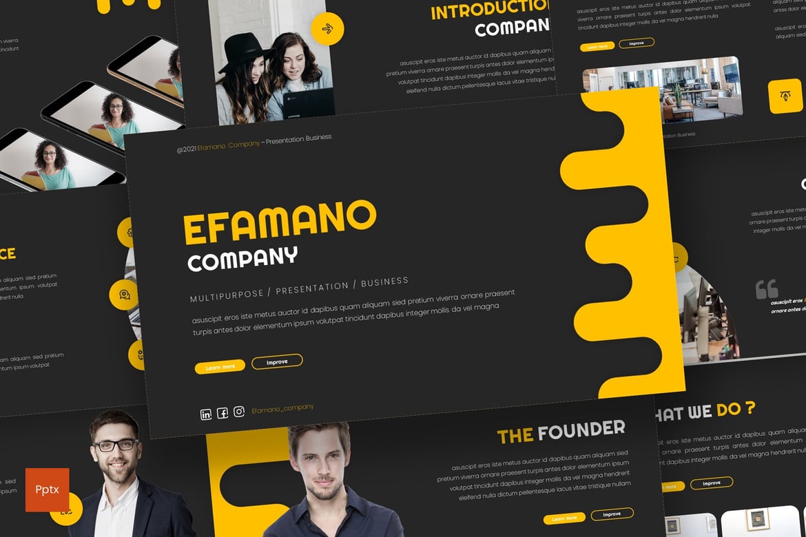 Efamano - Template PowerPoint Bisnis yang Kreatif dan Minimalis
