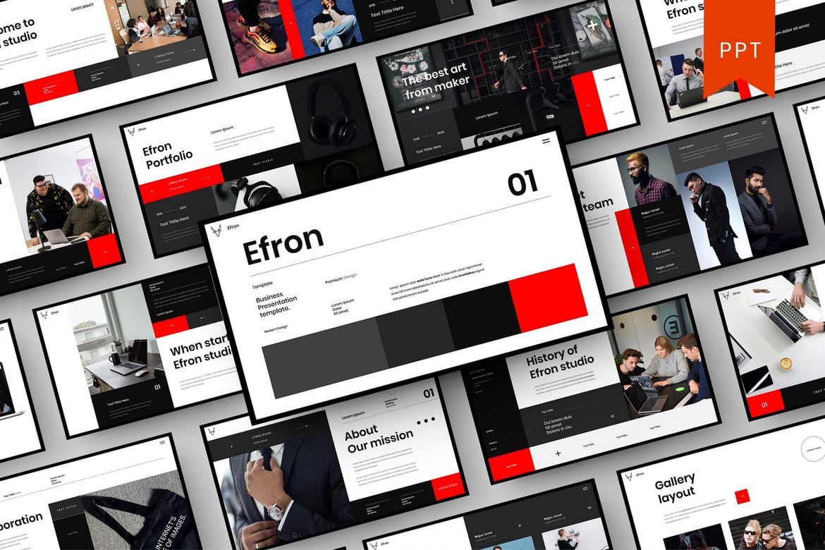 Efron – Template PowerPoint Bisnis yang Menarik